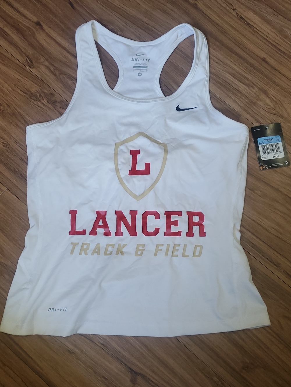 Nike White Lancer Track & Field Racerback Tank